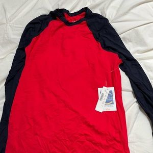 JCrew new with tags Sun shirt size small navy and red